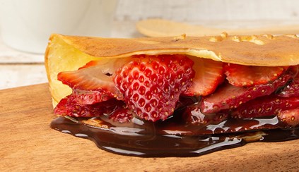 Pancake de Fresas con Chocolate - Apto FASE 4